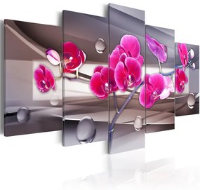 Quadro Orchidea su sfondo attenuato  Colore Grigio, Dimensioni e Misure 200x100