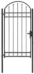 Cancello Per Recinzione Ad Arco İn Acciaio 100x250 Cm Nero /