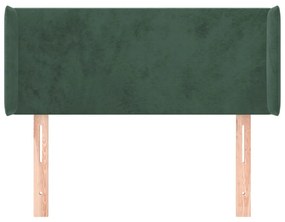 Testiera ad orecchio verde scuro 83x16x78/88 cm in velluto