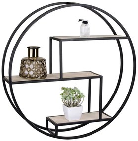 Scaffale a castello in legno massiccio di pavlovnia in nero e naturale 62 cm Rotterdam - House Nordic