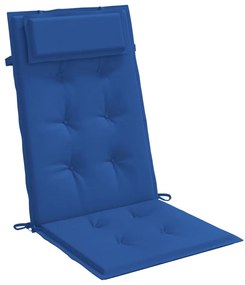 Cuscini Sedia con Schienale Alto 2 pz Blu Reale Tessuto Oxford