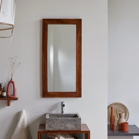 Tikamoon - Specchio in palissandro massello 100x50 cm decorazione accessori bagno camera