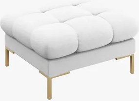 Pouf Mamaia in tessuto Bouclé gambe oro – 60×60 cm