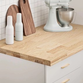 Piano Di Lavoro Cucina 100x63,5x4 Cm Legno Massello Rovere /
