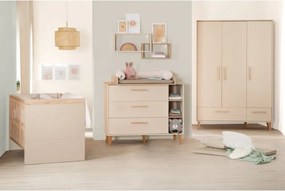 Lettino beige/di colore naturale con altezza regolabile 70x140 cm Jil – Roba
