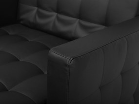 Chaise longue in pelle sintetica nera ABERDEEN Beliani