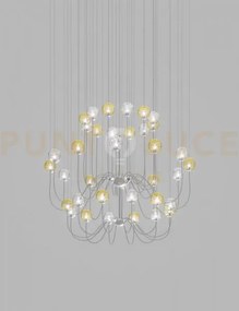 Puppet sospensione 36p multicolore 2 cromo lucido 36 luci attacco g9