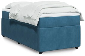 Giroletto A Molle Con Materasso Blu Scuro 80x200 Cm İn Velluto /