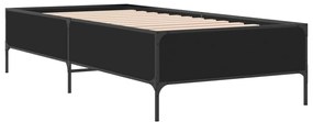 Giroletto nero 90x190 cm in legno multistrato e metallo
