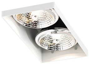 Set di 6 faretti incasso bianchi GU10 70mm 2 luci senza cornice - Oneon