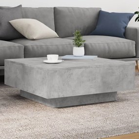 Tavolino Salotto Grigio Cemento 80x80x31 Cm Legno Multistrato /
