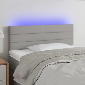 Testiera A Led Grigio Chiaro 90x5x78/88 Cm İn Tessuto /