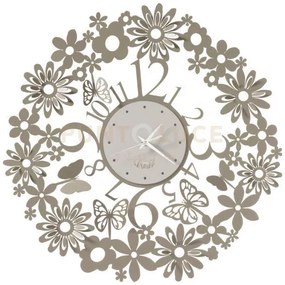 Orologio da parete di design margherite sabbia e bianco marmo