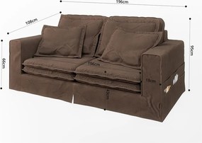 Divano marrone scuro 196 cm Nora – Ropez