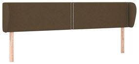 Testiera ad orecchio marrone scuro 183x23x78/88 cm in tessuto