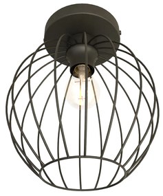 Plafoniera Minimal Industrial Geb 1 Luce Nera