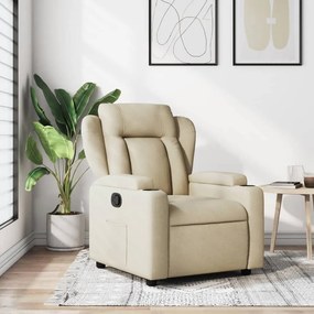 Poltrona Reclinabile İn Tessuto Crema /