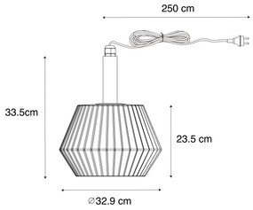 Lampada a sospensione da esterno moderna nera con paralume bianco 33 cm IP44 - Robbert