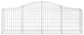 Cesto Gabbione ad Arco 200x30x60/80 cm Ferro Zincato