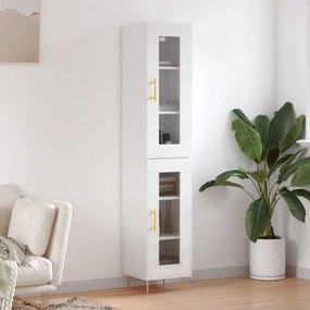 Credenza 34,5x34x180 Cm İn Legno Multistrato Bianco Lucido /