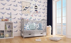 Lettino per bambini Alek con sbarre rimovibili - grigio - lettino senza spazio di archiviazione 120x60 cm