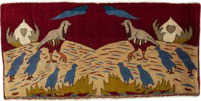Gabbeh Tappeto persiano 50 x 100 Rosso (Iran) Annodato A Mano