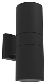 Applique Cilindrica Bidirezionale XL IP54 Con 2 basi E27 - Nera