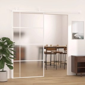 Porta Scorrevole İn Vetro Esg E Alluminio 102,5x205 Cm Bianca /