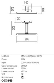 Redo 01-3472 - Lampada LED da quadro IKON LED/7,3W/230V 29,5 cm CRI 92 ottone