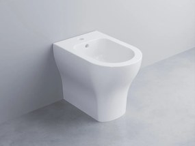 Cielo Enjoy Bidet Filo Muro 53x35 A Pavimento In Ceramica Bianco Lucido