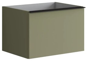 Mobile da bagno sotto lavabo Pixel laccato opaco verde salvia laccato opaco L 60 x H 40 x P 45.5 cm 2 cassetti, lavabo non incluso