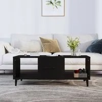 Tavolino da Salotto Nero 102x50x40 cm in Legno Multistrato cod 12041