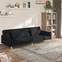 Divano Letto a 2 Posti con 2 Cuscini Nero in Tessutocod mxl 87853