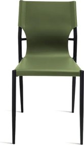 Sedia in simil cuoio Verde con struttura in metallo Nero SVEVA 2 sedie