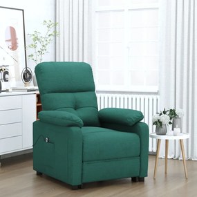 Poltrona Elettrica Reclinabile Verde Scuro İn Tessuto /
