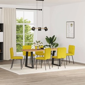 Sedie Da Pranzo 6 Pz Gialle İn Velluto /