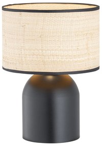 Lampada Da Tavolo Nordica Enlil 1 Luce In Acciaio E Rattan