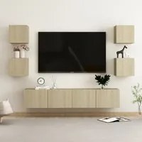 Set Porta TV 6 pz Rovere Sonoma in Truciolato cod mxl 11716