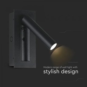 Faretto da parete LED 2W/230V 3000K nero