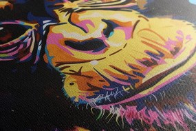 Quadro su tela – Scimmia con imitazione di pittura