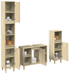 Set Mobili Da Bagno 3 Pz Rovere Sonoma İn Legno Multistrato /