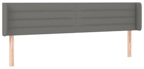 Testiera ad orecchio grigio scuro 163x16x78/88 cm in tessuto