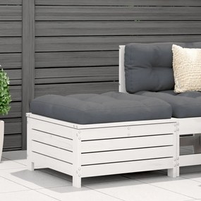 Poggiapiedi Da Giardino Con Cuscino Legno Massello Pino Bianco /
