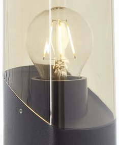 Brilliant - Lampada da esterno MINOU 1xE27/10W/230V 60 cm IP44 nero/fumé