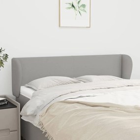 Testiera Ad Orecchio Grigio Chiaro 147x23x78/88 Cm İn Tessuto /