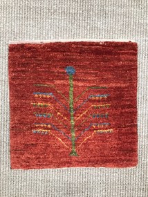 Gabbeh Tappeto 40x40 Rosso (Iran) Annodato A Mano