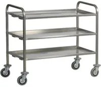 Carrello di servizio 3 piani inox 200 kg cm 112x67x98 RS0372