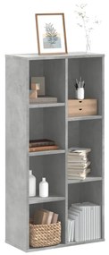 Libreria grigio cemento 50x25x105 cm in legno multistrato