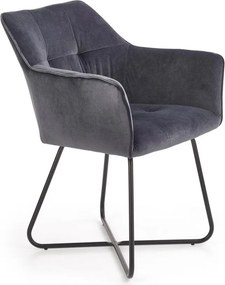 Sedia K377 grigio velluto