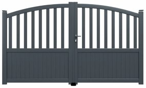 Cancello manuale a braccio articolato e a martinetto GARDENGATE Florenca battente in alluminio, apertura a destra, L 350 x H 119.6 cm, di colore grigio antracite